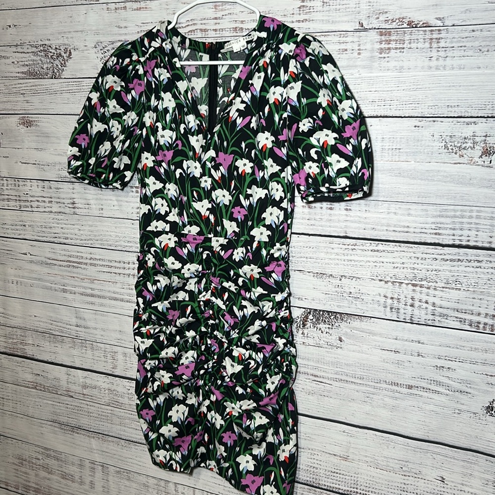 Veronica Beard Janis Floral Ruched Dress Size 4 - Picture 6 of 16